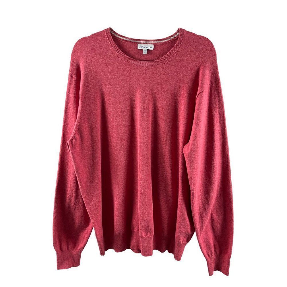 Peter Millar Cashmere Blend Crewneck Pullover Long Sleeve Sweater XL Heather Red